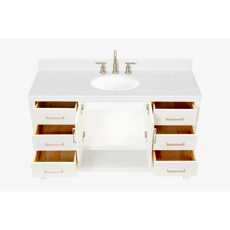ARIEL Magnolia 54 Single Bathroom Vanity with Top, White