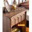 Table de chevet médiévale en bois massif avec tablettes ouvertes