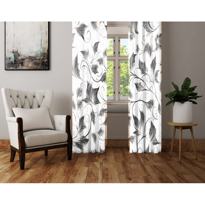 Paire de rideaux semi-transparents en polyester Harisson, L 56 po x L 78 po