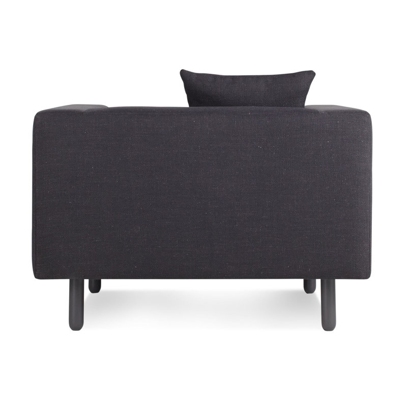 Mono Armchair, Charcoal, Afton Grey Basketweave