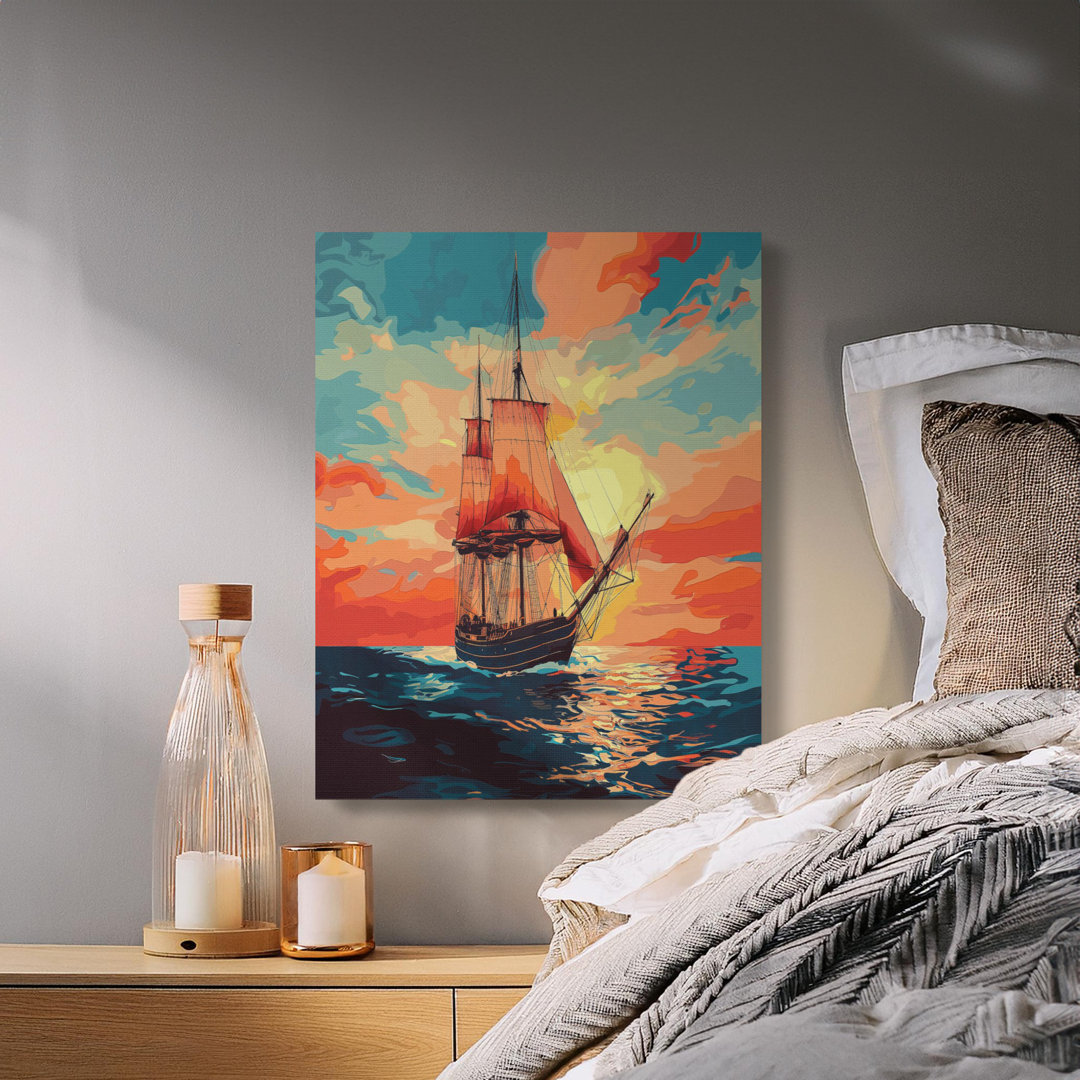 Sailing Ship Canvas Wall Art, Nautical Decor, Gallery Wrapped Print, Ready to Hang, Archival Ink, Statement Piece, Ocean Artwork