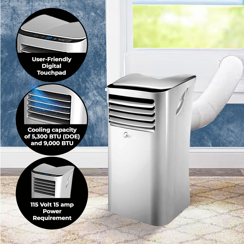 Compact White Portable Air Conditioner with Remote Control