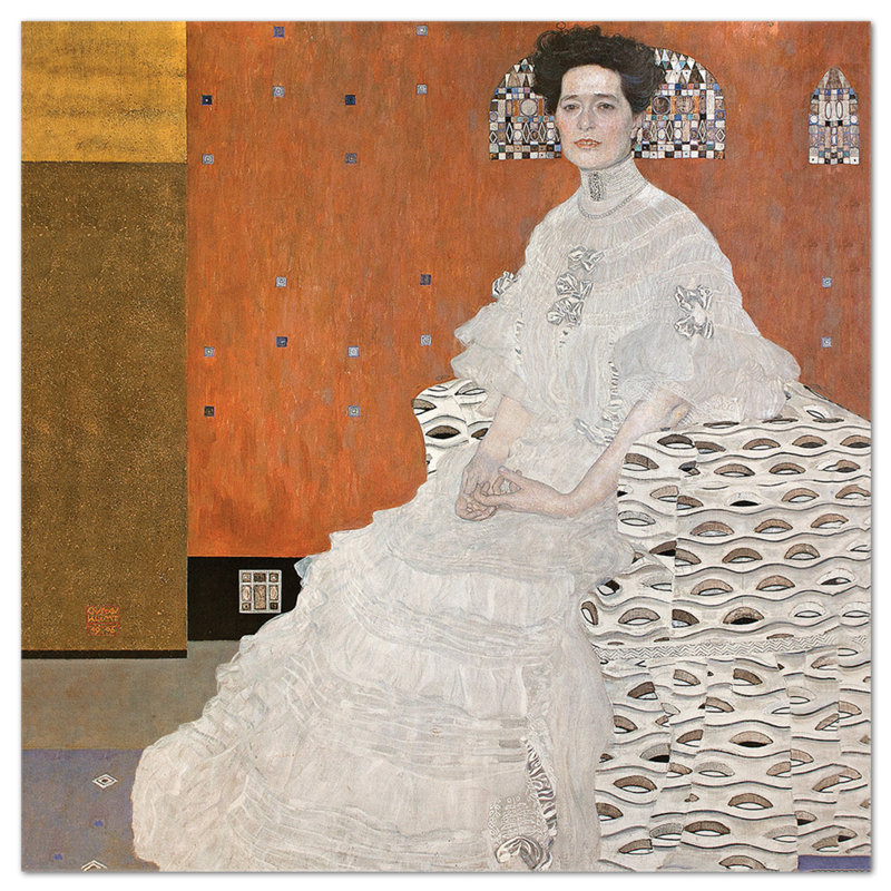 Portrait Of Fritza Riedler by Gustav Klimt - No Frame Painting on Glass, 65cm H x 65cm W