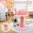 Cat Scratching Post, Pink Cat Scratcher Tree, Flamingos Natural Sisal Cat Scratch Post With Interactive Toy Ball And Extra Replacement Sisal Scratching Pole For Kittens And Small Cats,Pink
