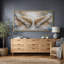 White Gold Angel Wings Abstract Elegant Feather Wall Decor Extra Large Pictures Framed Canvas Print Wall Art-126313454-126313451