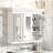 35" Bathroom Medicine Cabinet with Mirror, 5 Closed & Adjustable Shelves, Bathroom Wall Mounted Storage Cabinet with Glass Doors