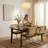 5-Piece Solid Wood Dining Table Set Rectangular Kitchen Table With Rattan Back Cantilever Chairs-2004468945