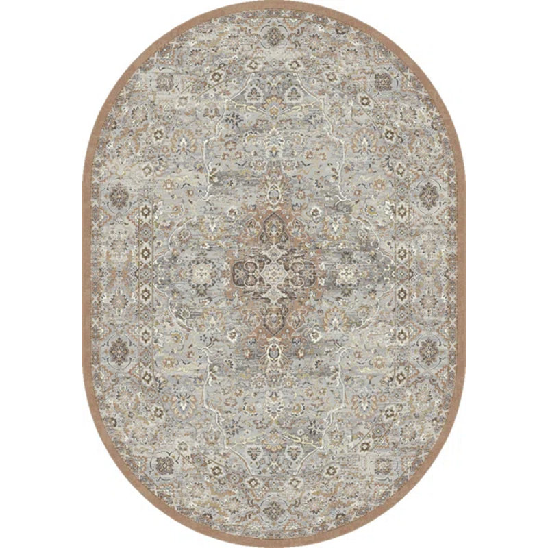 ANCIENT GARDEN 2.7X4.7 OV 57275-9285 BEIGE/MULTI, Oval 2'7" x 4'7"