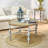 Accent Rustic Wooden Carved Coffee Table