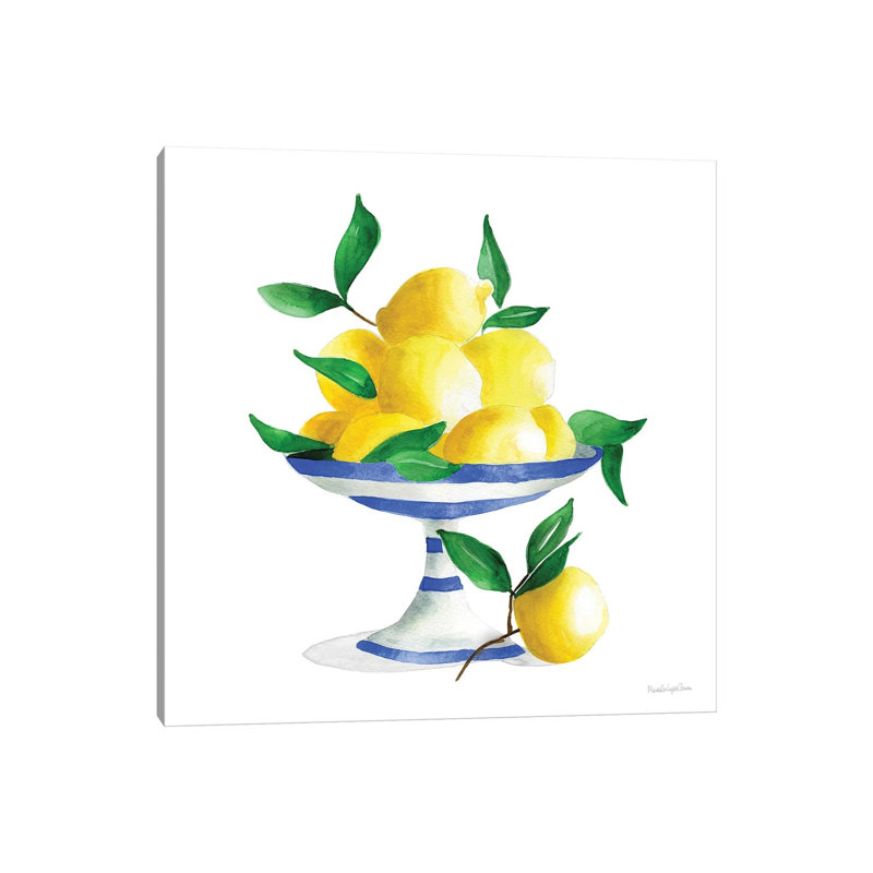 Spanish Lemons II By Mercedes Lopez Charro - Wrapped Canvas Painting by Mercedes Lopez Charro - Wrapped Canvas Painting
