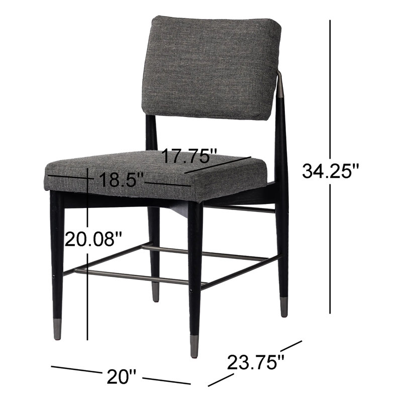 Anton Upholstered Dining Chair, Gray Fabric