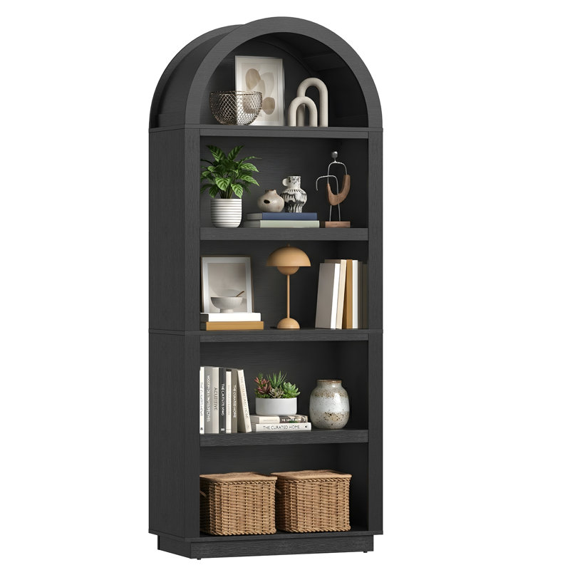 75.55cm H x 30.08cm W Standard Bookcase, Black