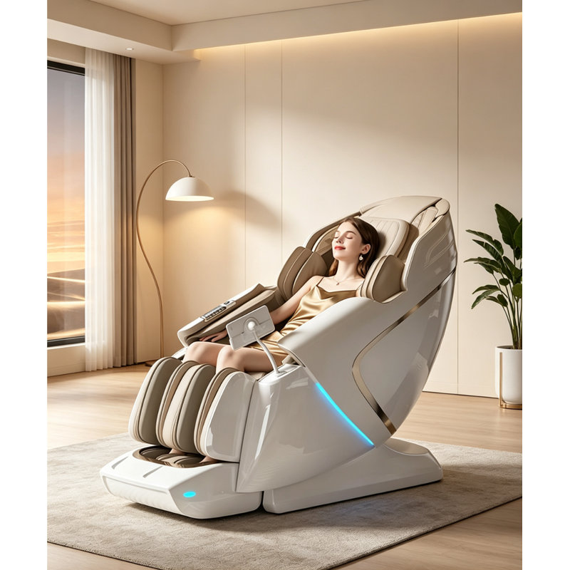 Fauteuil de massage corps entier 4D, fauteuil inclinable Zero Gravity avec étirement thaïlandais, finition en laque d'acier de conception de nuage moderne, fauteuil de massage avec installation facile à 24 programmes, fauteuil avec airbags chauffants Bluetooth