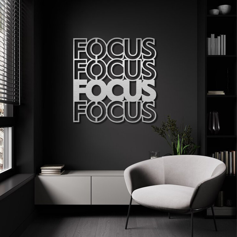 Focus, art mural, 24" H x 24" W x 1" D, White