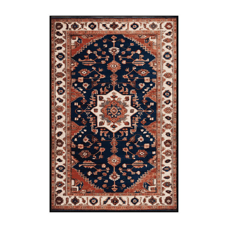 Tapis brun turc lavable à la machine, Rectangulaire 2 pi x 3 pi