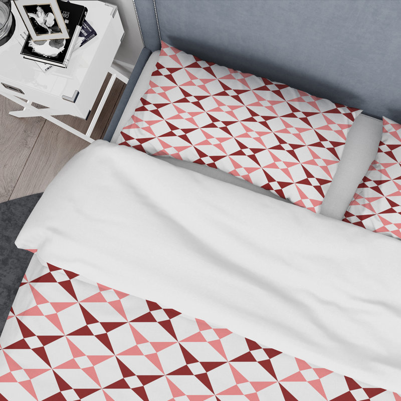 Ensemble de housse de couette de style mid-century rétro grid i, Housse de couette très grand + 2 taies décoratives