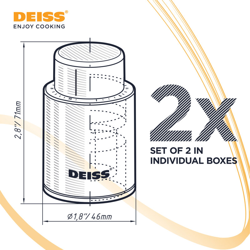 Deiss Lux 2-Piece Wine Bottle Stopper Set, Reusable Vacuum Wine Preservers With Date Markers