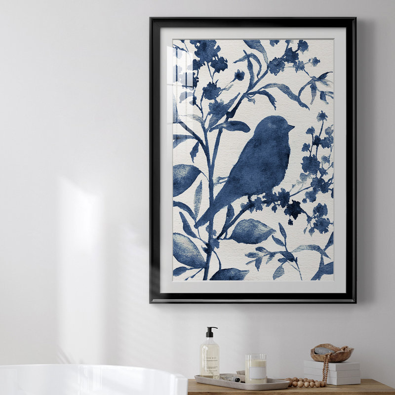 «Bluebird Silhouette I», reproduction encadrée de qualité supérieure, prête à être accrochée, H 30,5 po x l 22,5 po x P 1 po