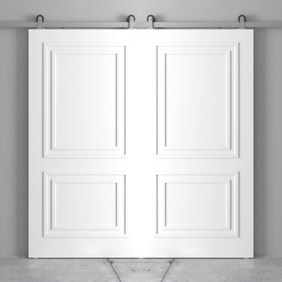 Paneled Manufactured Wood Painted Atelier Barn Door with Installation Hardware Kit -  Urban Woodcraft, 500W.40BD.AL.W-D