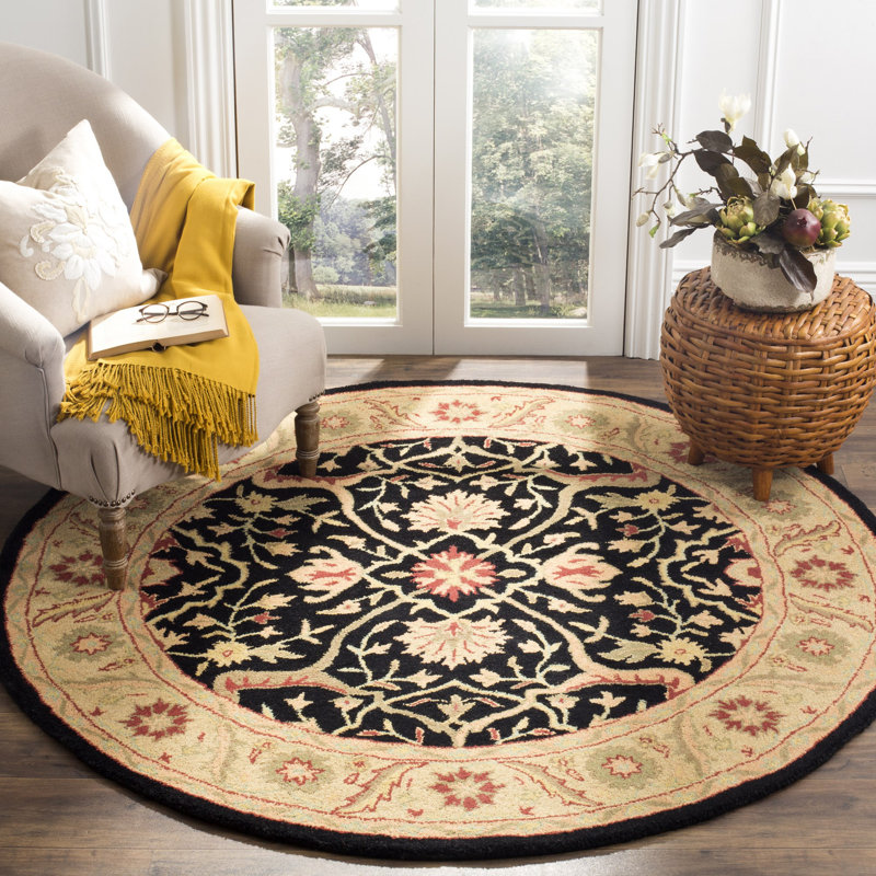 Tapis oriental en laine touffeté à la main Dunbar, Rond 6 pi
