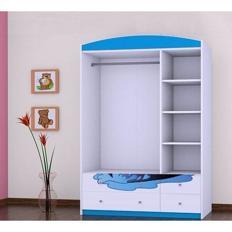 Jeb 3 Door Wardrobe, Blue