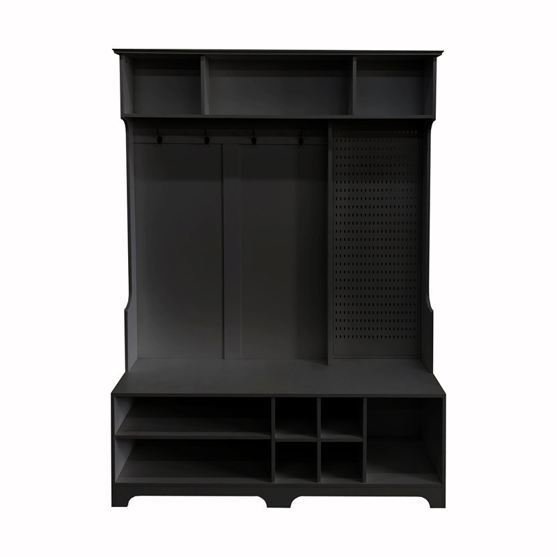 Multifunctional Hall Tree with Diverse Storage Options for Every Room, Black