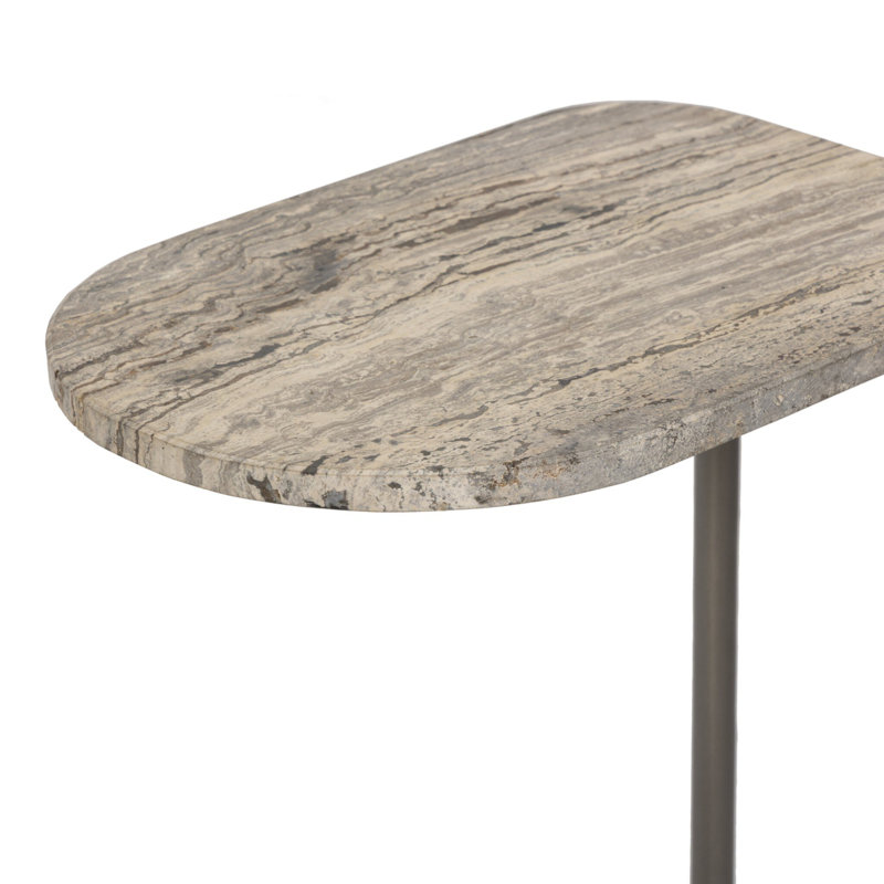 Pixie End Table-Grey Stripe Travertine