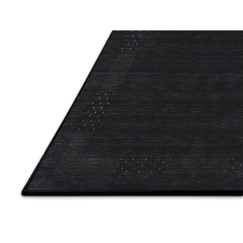 Tapis contemporain noir, Rectangle 7 pi 0 po x 9 pi 0 po