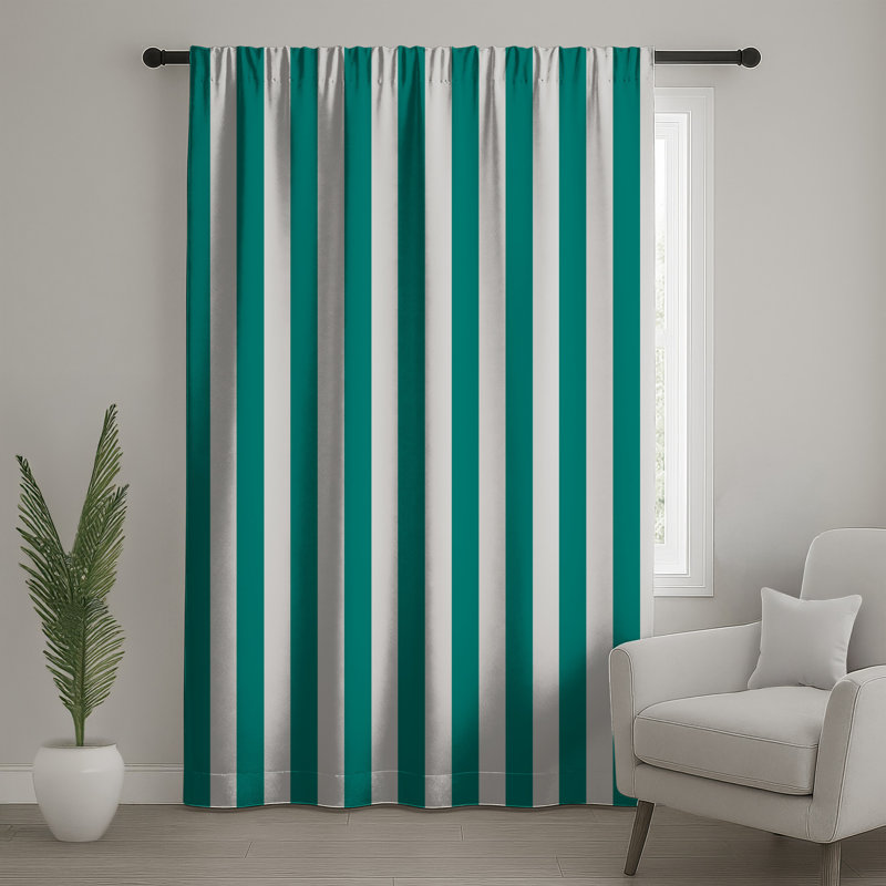 Vertical Striped Pattern Window Curtains, Stripes Sheer & Blockout Curtains - 1 Panel, 50 po x 80 po - 1 panneau, Blocage