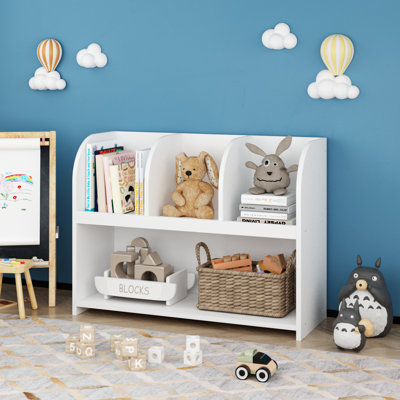 Kids Bookcase With 4 Compartments, Storage Book Shelf, Storage Display, Rack,Toy Organizer For Children