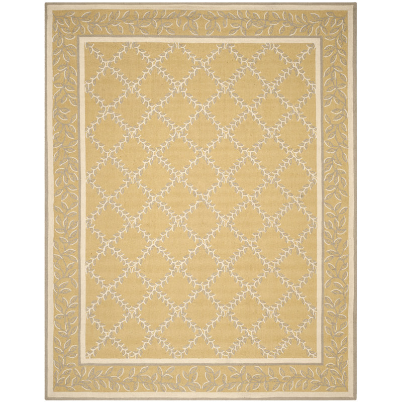 Jonsson Hand Hooked Wool Pile Geometric Rug, Rectangle 8'9" x 11'9"