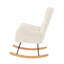 Chaise berçante en tissu blanc cassé Teddy