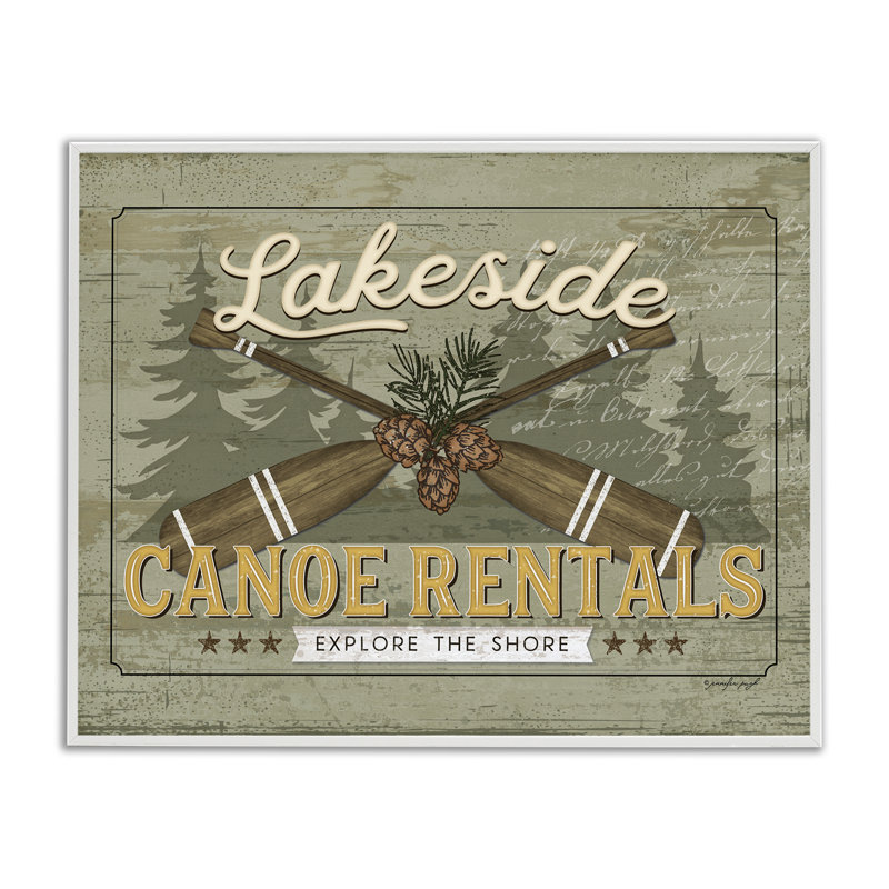 «Lakeside Canoeries», estampe numérique encadrée, design par Jennifer Pugh, H 11 po x l 14 po
