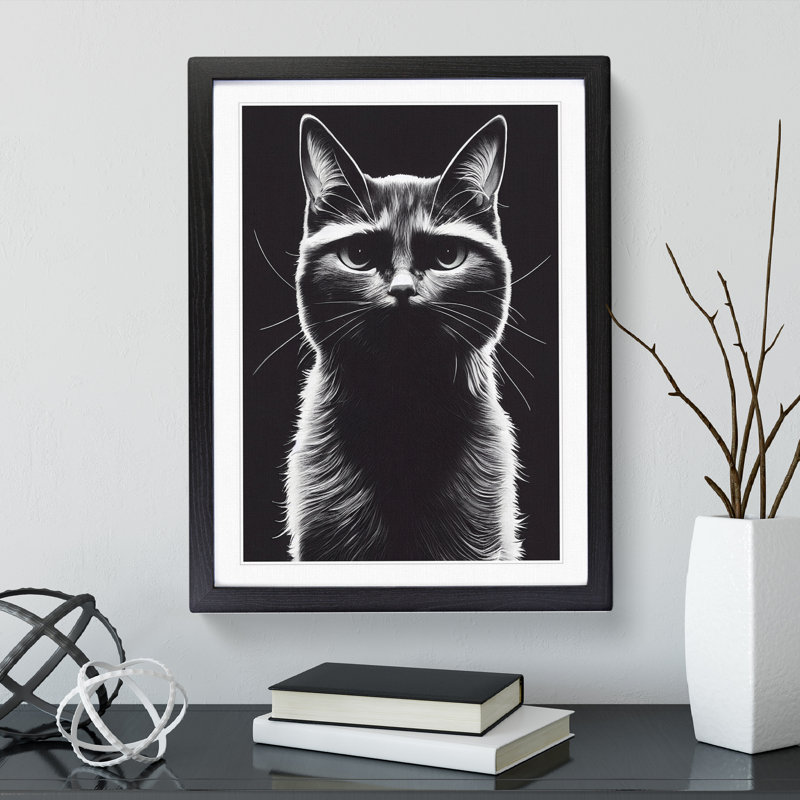 Striking Cat - Framed Print, Black Framed, 64cm H x 46cm W x 2cm D