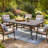 66.2'' W Rectangular Cast Aluminum Outdoor Dining Table with Ceramic Top and 2'' Umbrella Hole