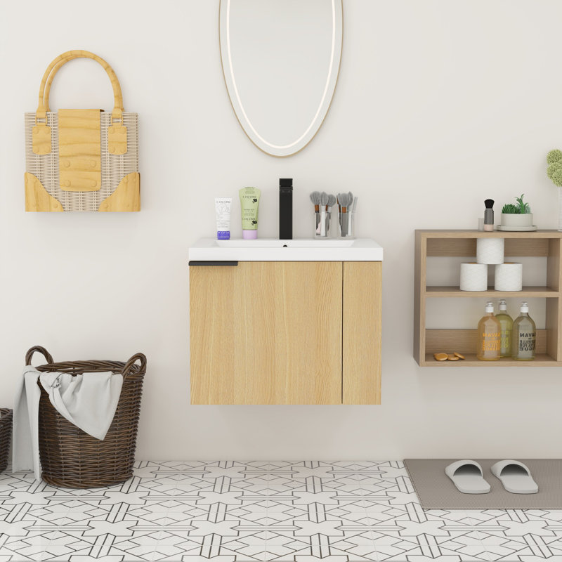 24'' Bathroom Vanity Set with Cabinetry, Oak