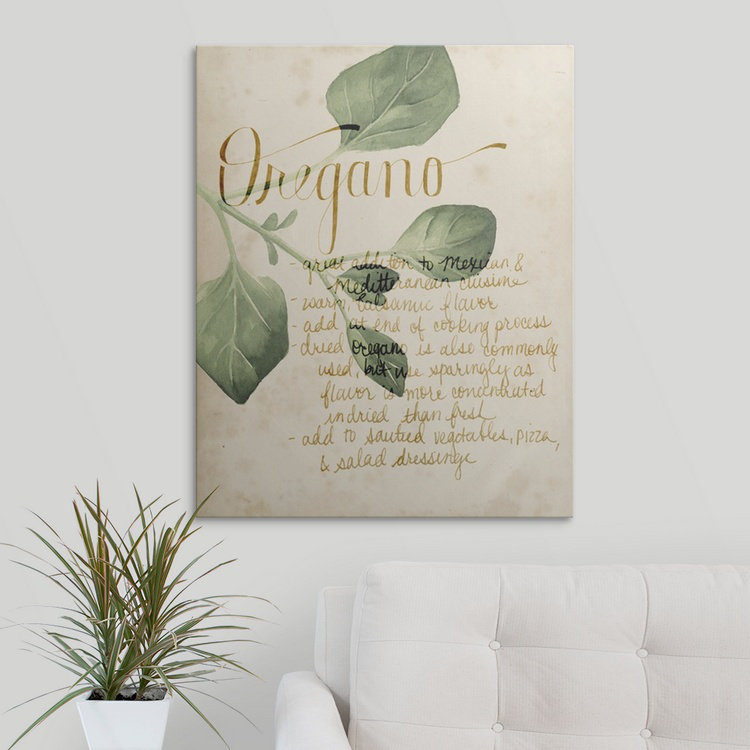 «Herb Study III», Grace Popp, reproduction d'art, H 30 po x l 24 po x P 1,5 po, Toile