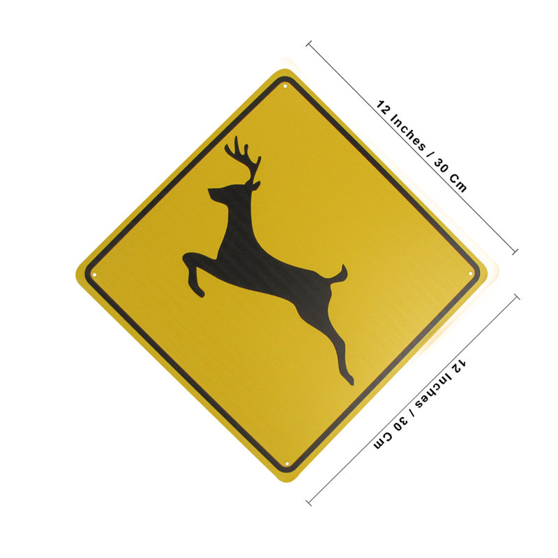 Warning Deer Crossing XING Road Street Caution Sign Rustic Man Cave Wall Decor
