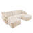 110.2" U Shaped Chenille Upholstered Sofa With Throw Pillows And Ottoman For Living Room, Lounge, Office Space-1818952832