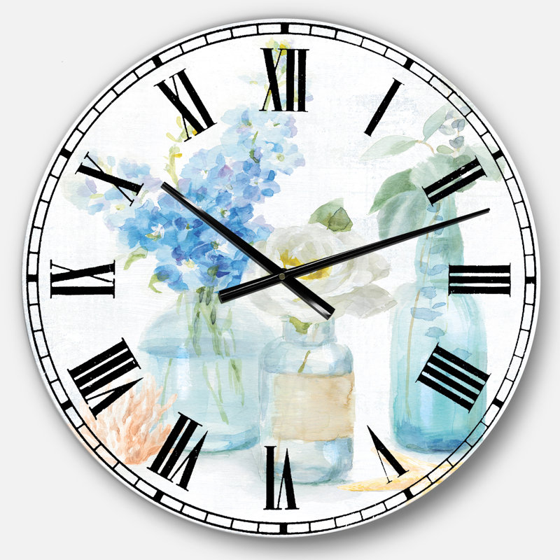 Swigart Cottage Florals II - Horloge murale maison de campagne, Moyen