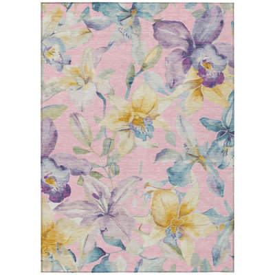 Machine Washable Indoor/Outdoor Millner ACN2262 Floral Rug