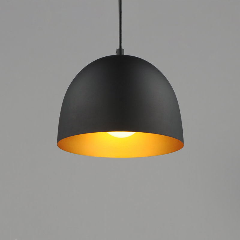 Tova-Single Pendant, 15.5" H x 9" W x 9" D, Black