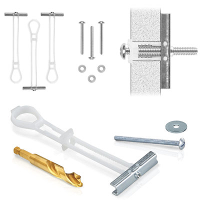 CondoMounts Steel Stud TV Mounting Kit,TV Mount Metal Studs,Holds 200lbs,4 Elephant Anchors(1/4) Set