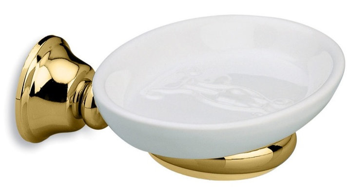 Porte-savon rond en céramique Smart, Or