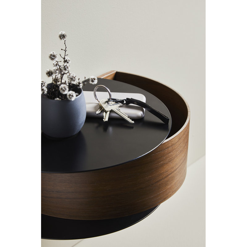 Wallie Wall Drawer, Black/Walnut