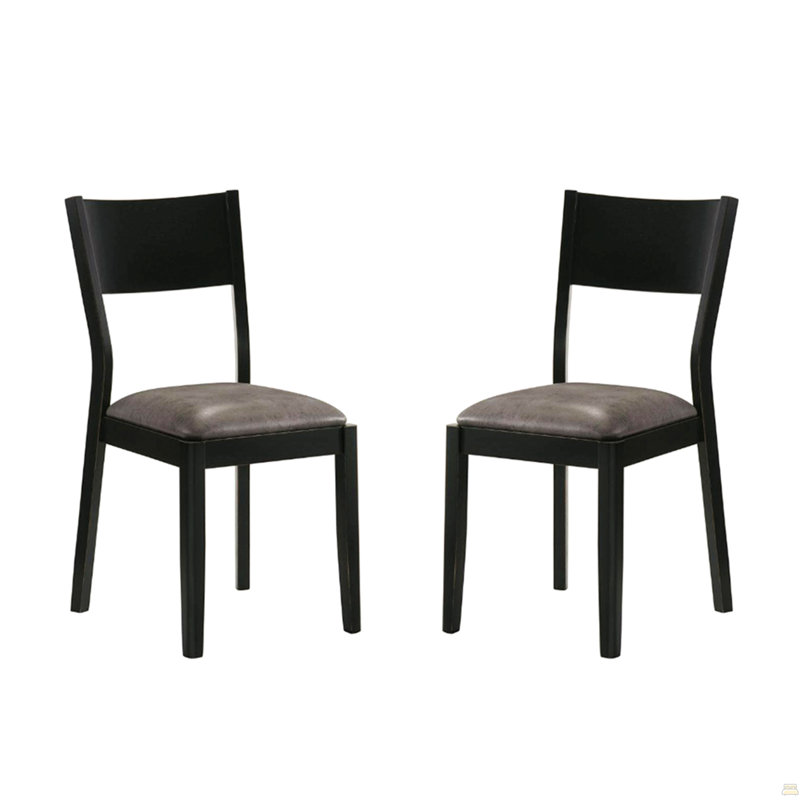 Set Of 2 Padded Leatherette Dining Chairs