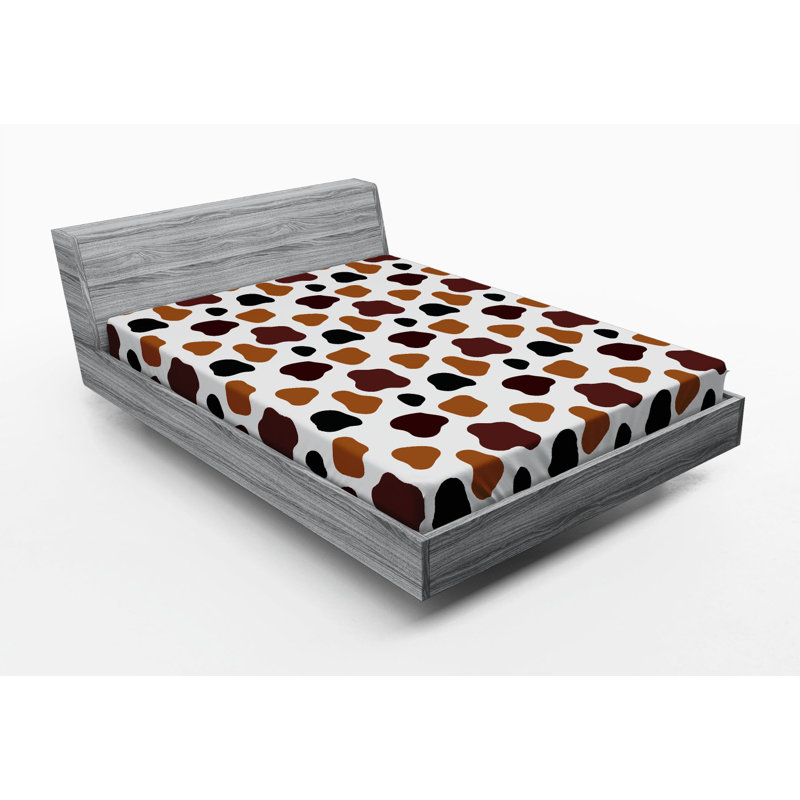 Microfiber Fitted Sheet, Queen Fitted Sheet, Brown/Black Animal Print 5