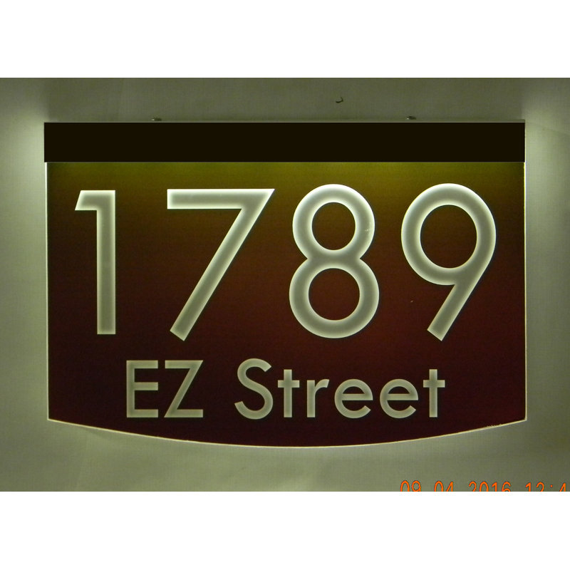 Enseigne d’adresse pour pelouse sur 2 lignes, Bourgogne, Bronze