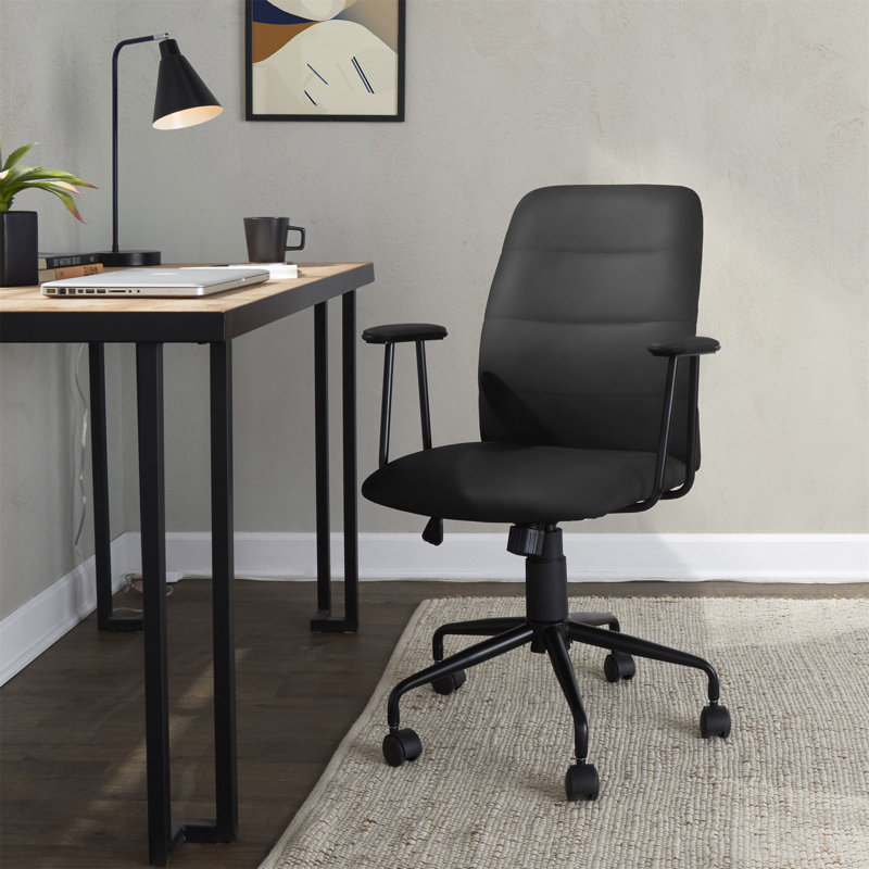Office Chair In  Faux Leather, Black