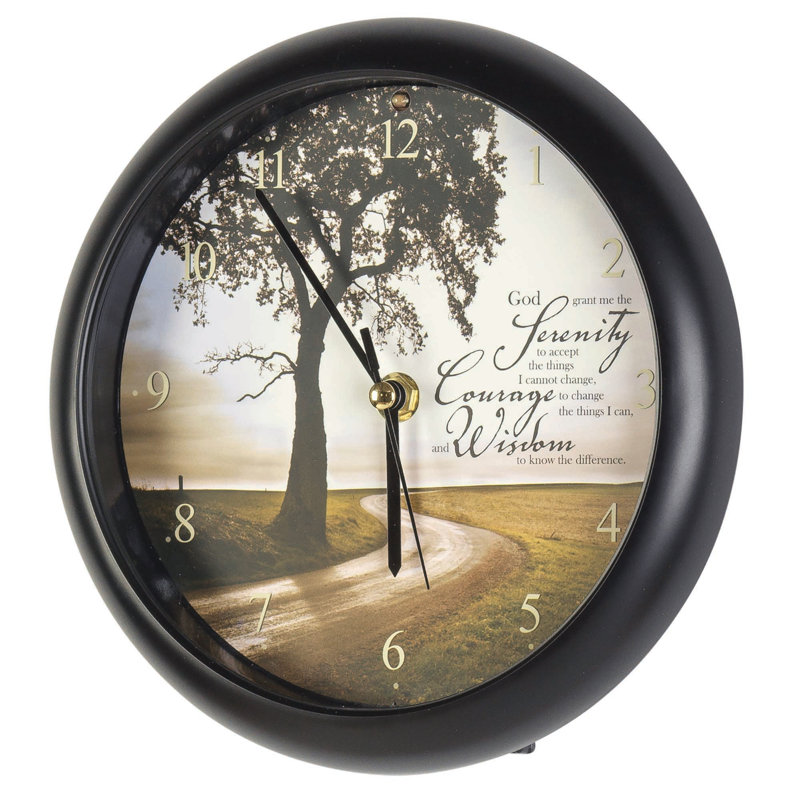 Horloge de table analogique en acrylique noir / brun / vert